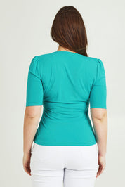 Preloved Bamboo Wrap Top - Teal