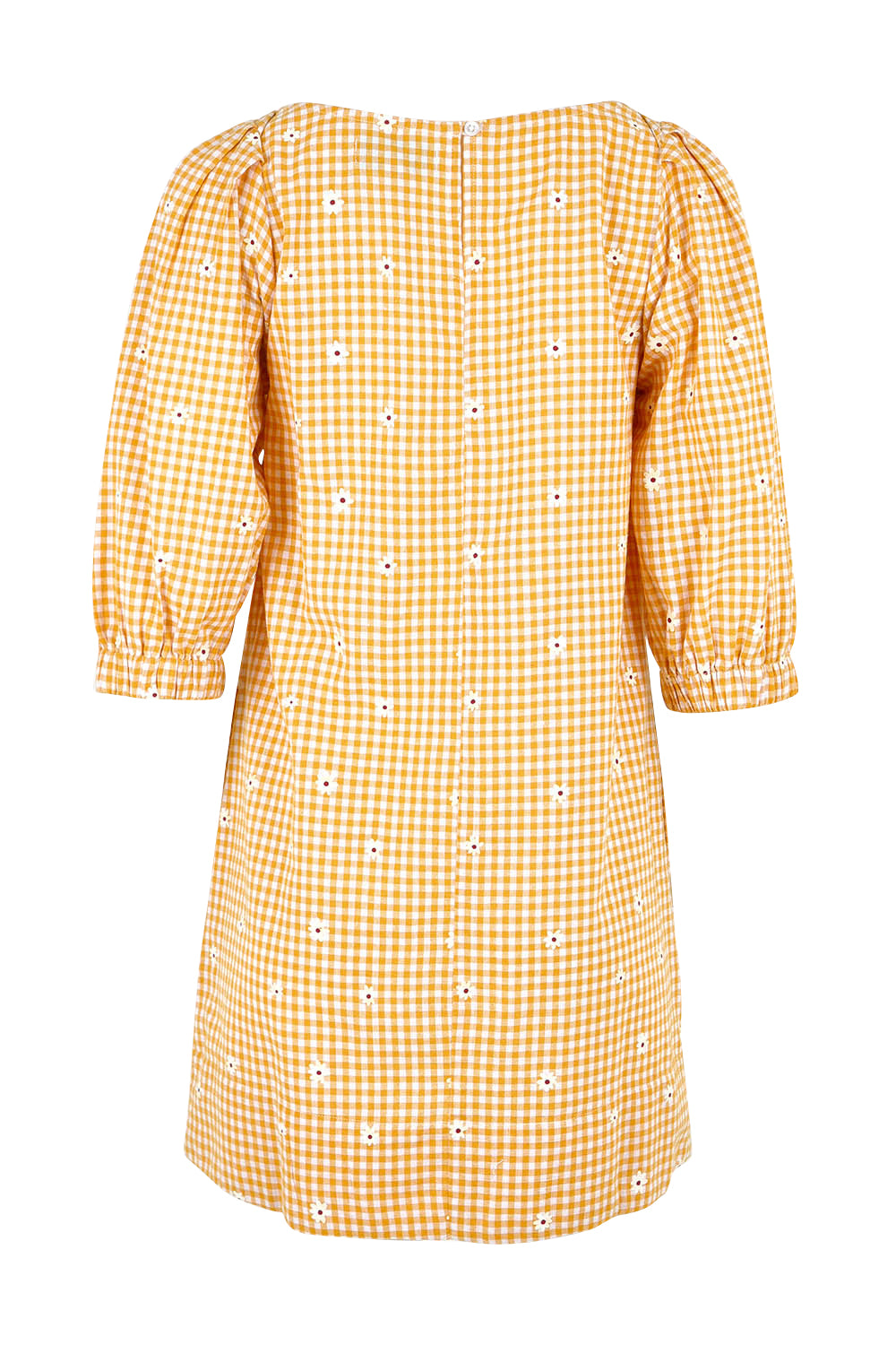 Product shot of the Daisy Cotton Sundress in colour Daisycheck, from the back