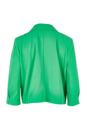 Product shot of the Double Breasted Blazer in colour Applegrn (Green), from the back