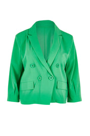 Product shot of the Double Breasted Blazer in colour Applegrn (Green), from the front