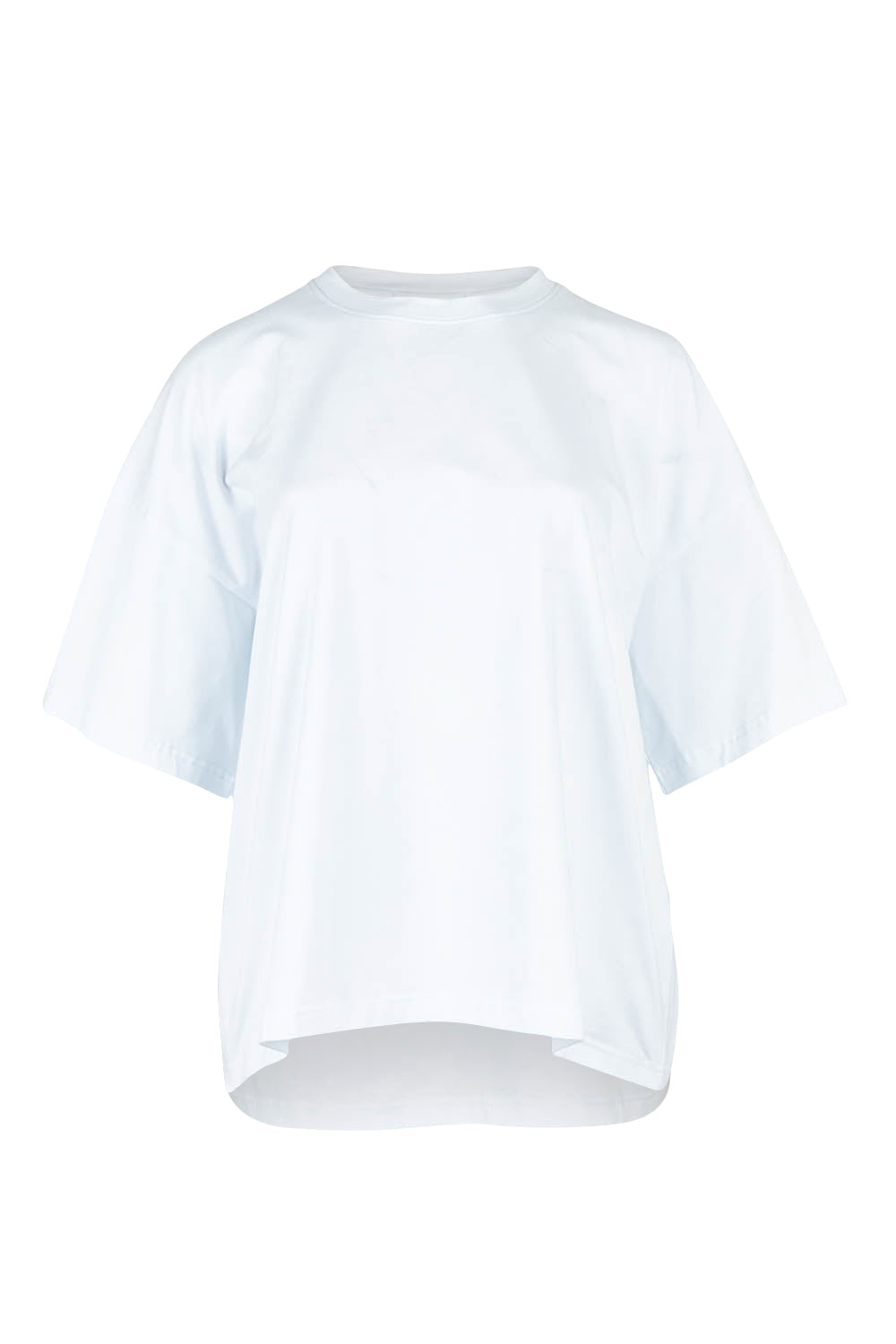 Product shot of the Mercerised Cotton Printed Tee in colour Flower (White), from the front