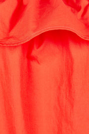 Product shot of the On Or Off The Shoulder Cotton Dress in colour Flame (Red), detail
