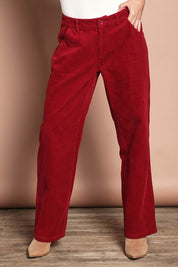 Cotton Blend Corduroy Pant – Wine