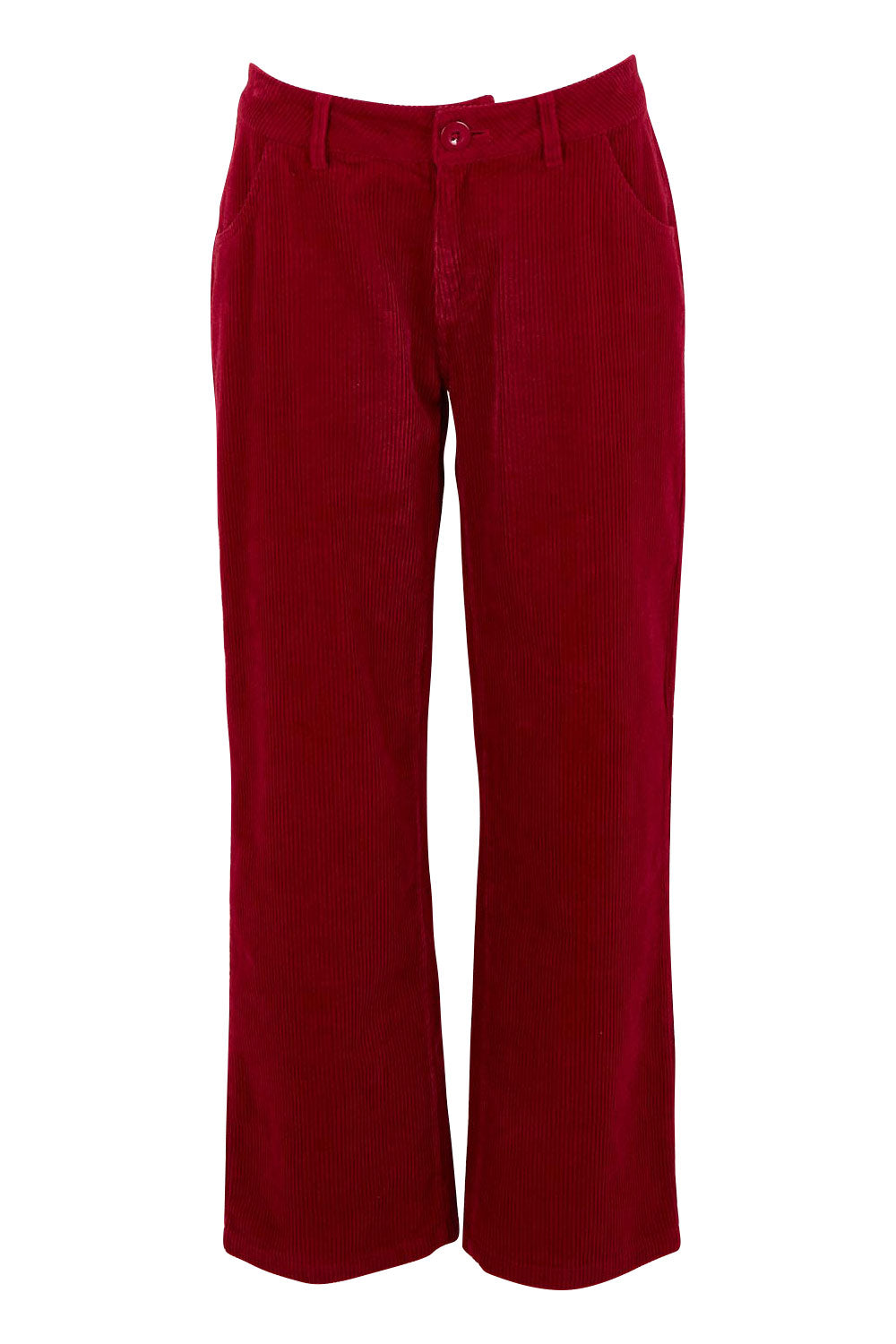 Cotton Blend Corduroy Pant – Wine