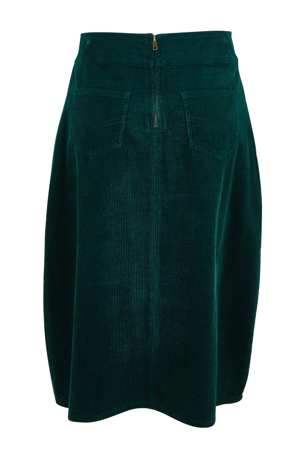 Cotton Corduroy A Line Skirt – Emerald