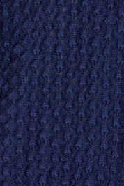 Product shot of the Waffle Textured Cardigan in colour Navy (Blue), detail