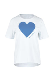 Product shot of the Mercerized Cotton Love Tee in colour Boldblue (Blue), from the front
