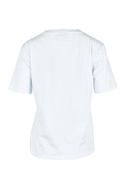 Product shot of the Mercerized Cotton Love Tee in colour Burgundy (Red), from the back