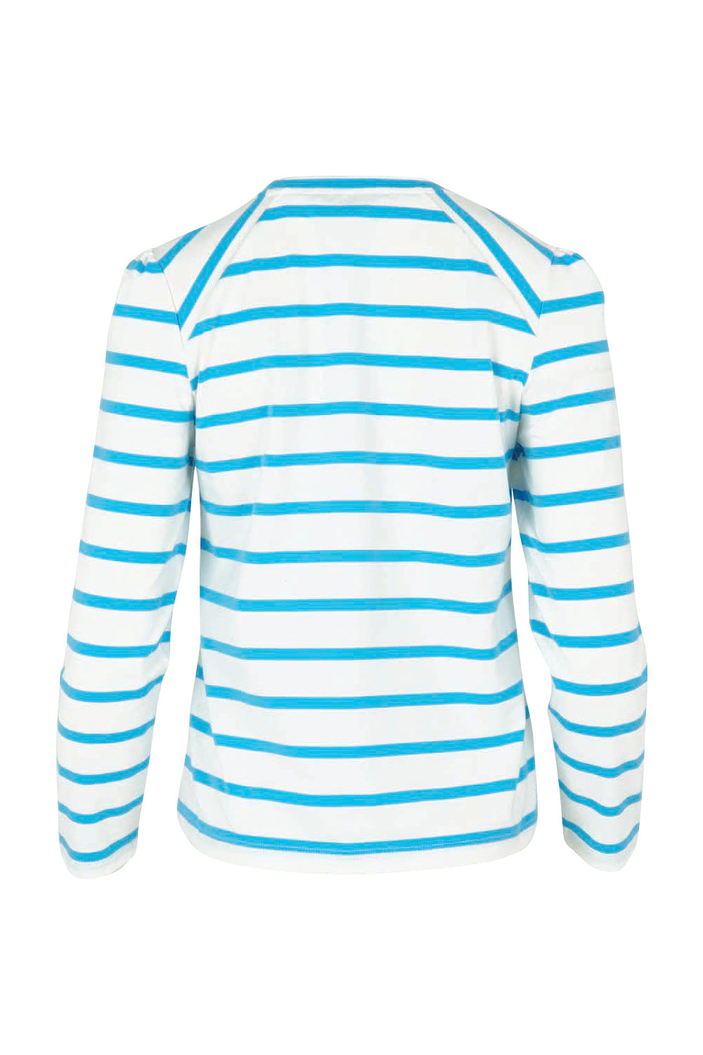 Product shot of the Cotton Stripe Long Sleeve Top in colour Bluewhite (Blue), from the back