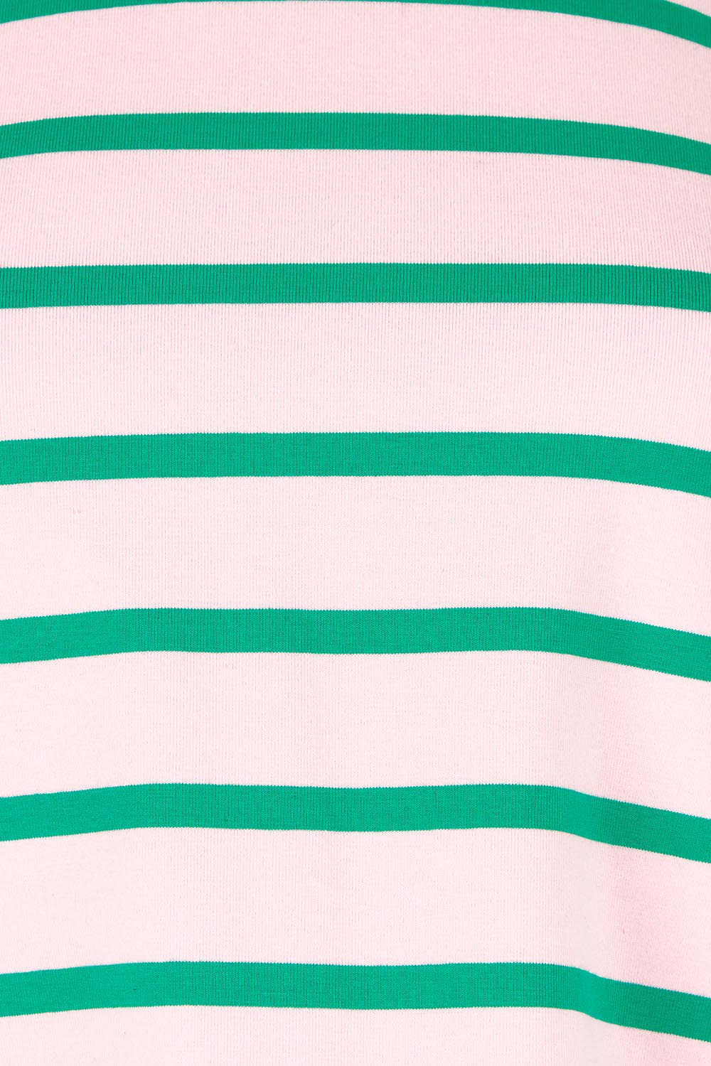 Product shot of the Cotton Stripe Long Sleeve Top in colour Pinkgreen (Green), detail