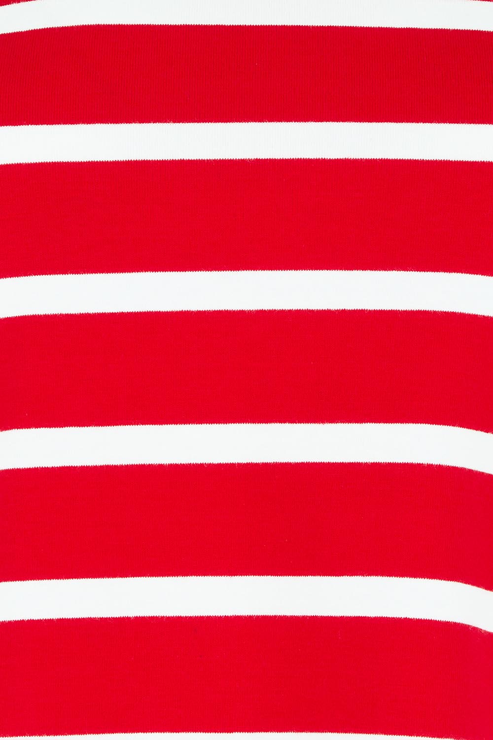 Product shot of the Cotton Stripe Long Sleeve Top in colour Redwhite (Red), detail
