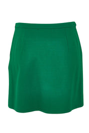 Product shot of the Ponte Mini Skirt in colour Green (Green), from the back