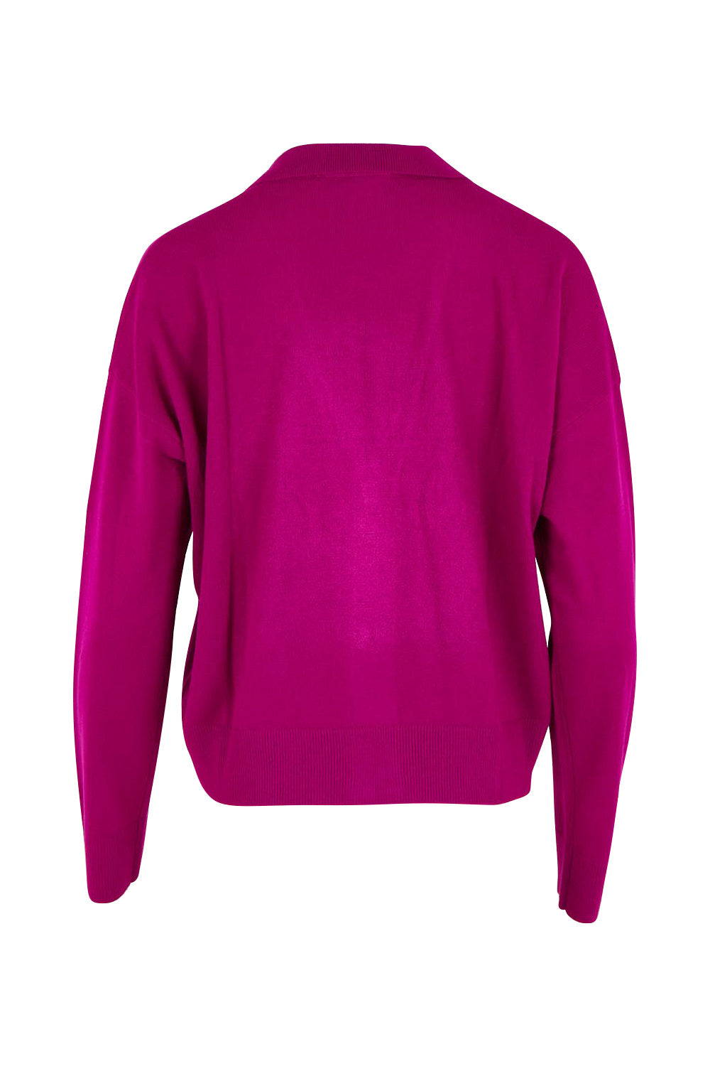 Relaxed Collar Cardigan – Magenta