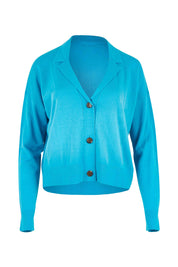 Relaxed Collar Cardigan – Aqua