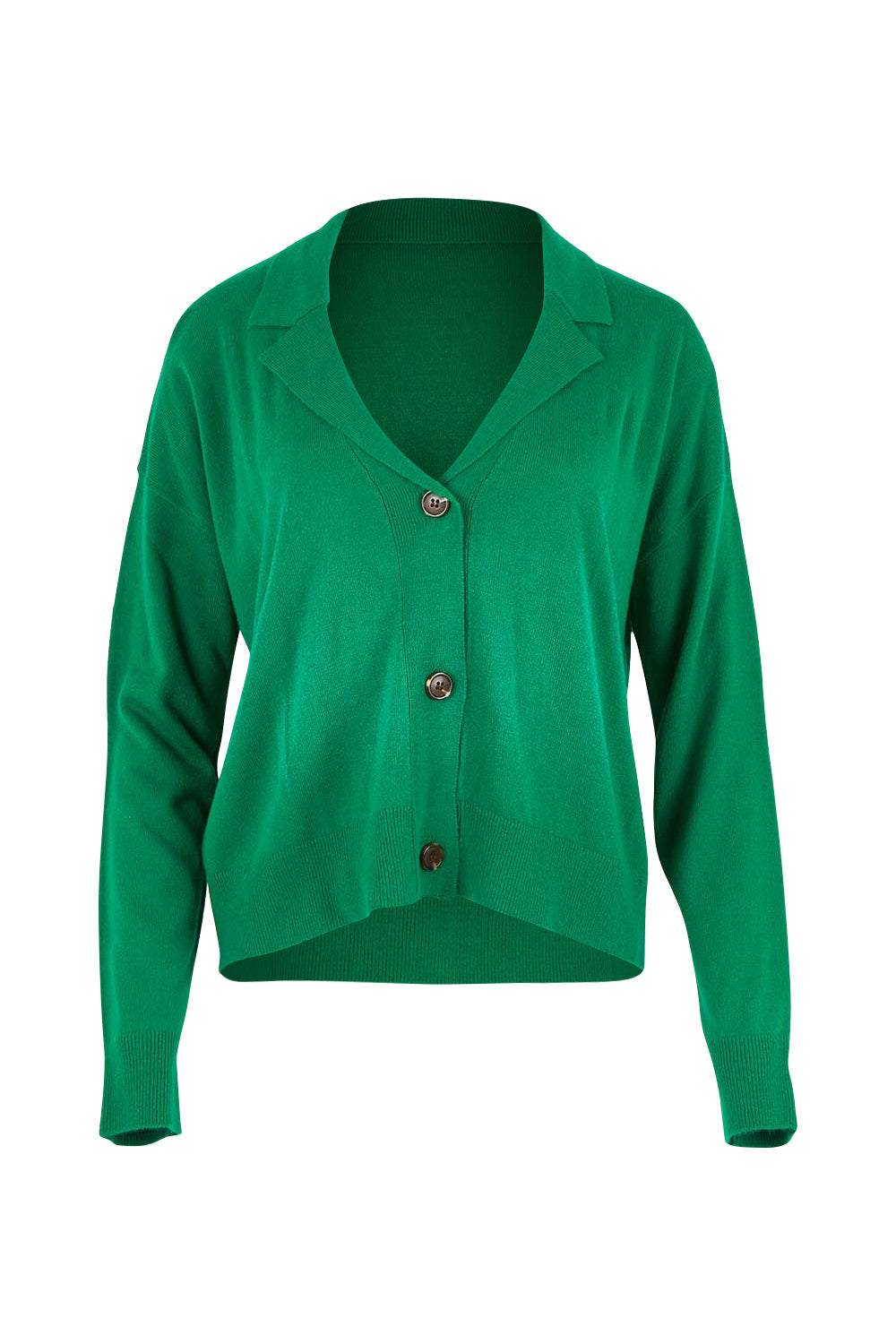 Relaxed Collar Cardigan – Vividgreen