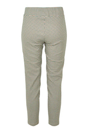 Product shot of the Pull On Check Pants in colour Mintcheck (Blue), from the back