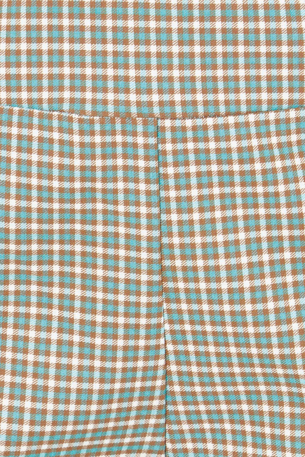 Product shot of the Pull On Check Pants in colour Mintcheck (Blue), detail