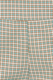 Product shot of the Pull On Check Pants in colour Mintcheck (Blue), detail