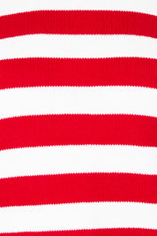 Product shot of the Cotton Blend Stripe Vest in colour Redwhite (Red), detail