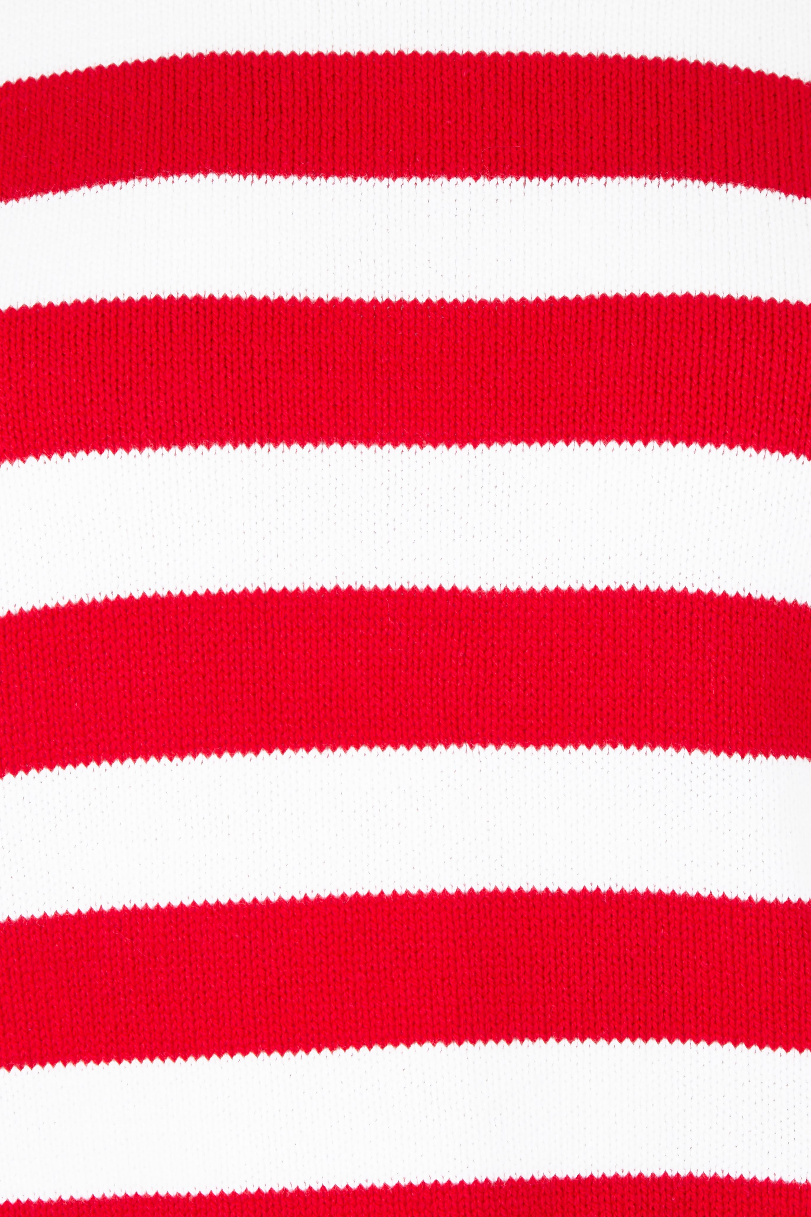 Product shot of the Cotton Blend Stripe Vest in colour Redwhite (Red), detail