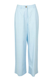 Product shot of the Straight Leg Pant in colour Coolblue (Blue), from the front