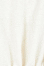 Product shot of the Wrap Knit Sweater in colour Cream (White), detail