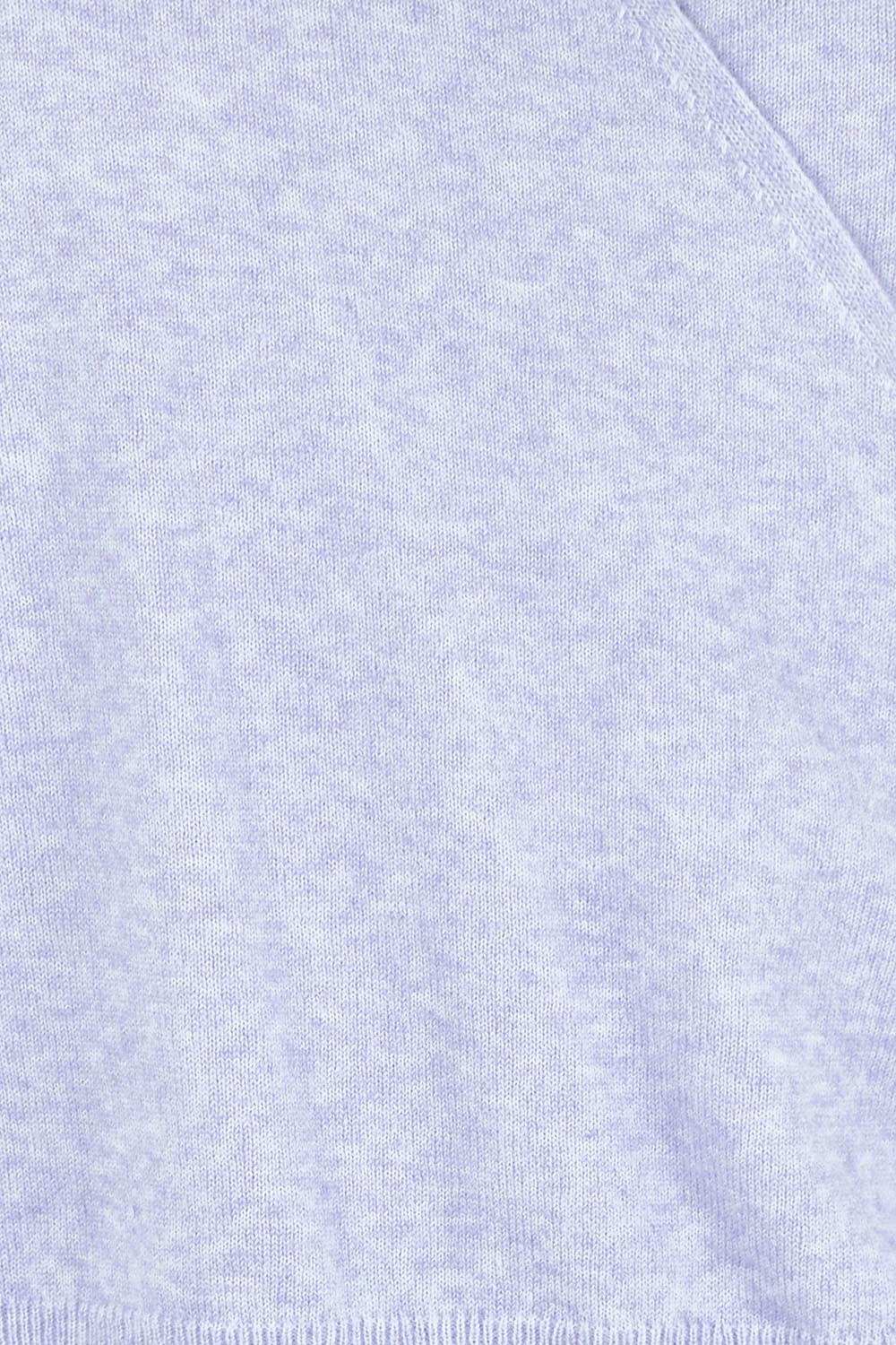 Product shot of the Wrap Knit Sweater in colour Lilac (Purple), detail