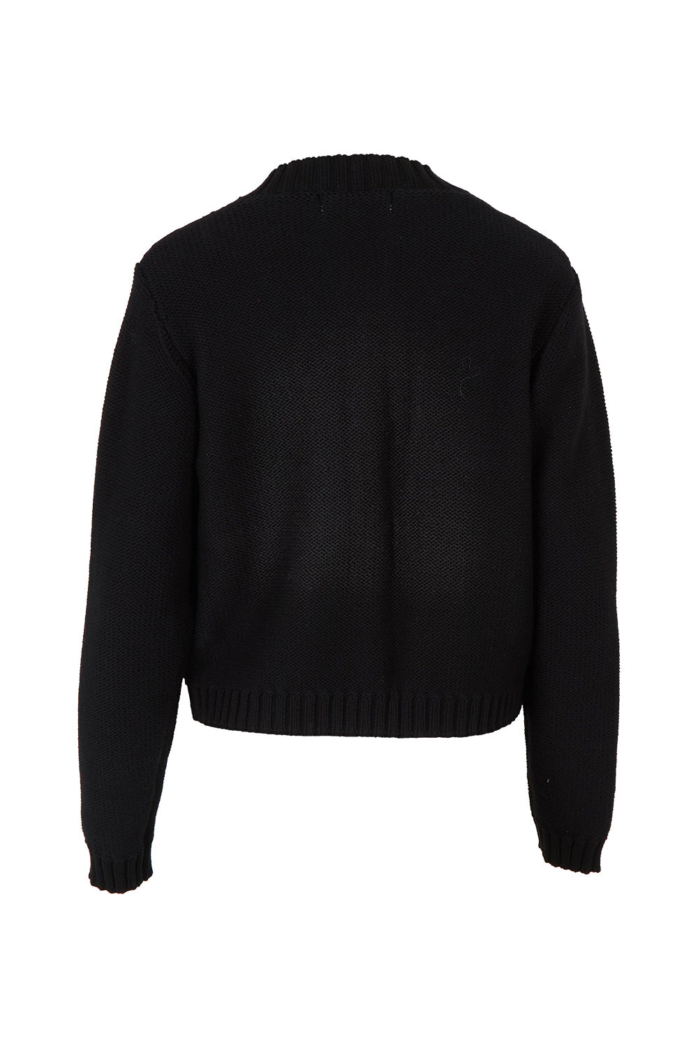 Product shot of the Cotton Cardigan in colour Black (Black), from the back