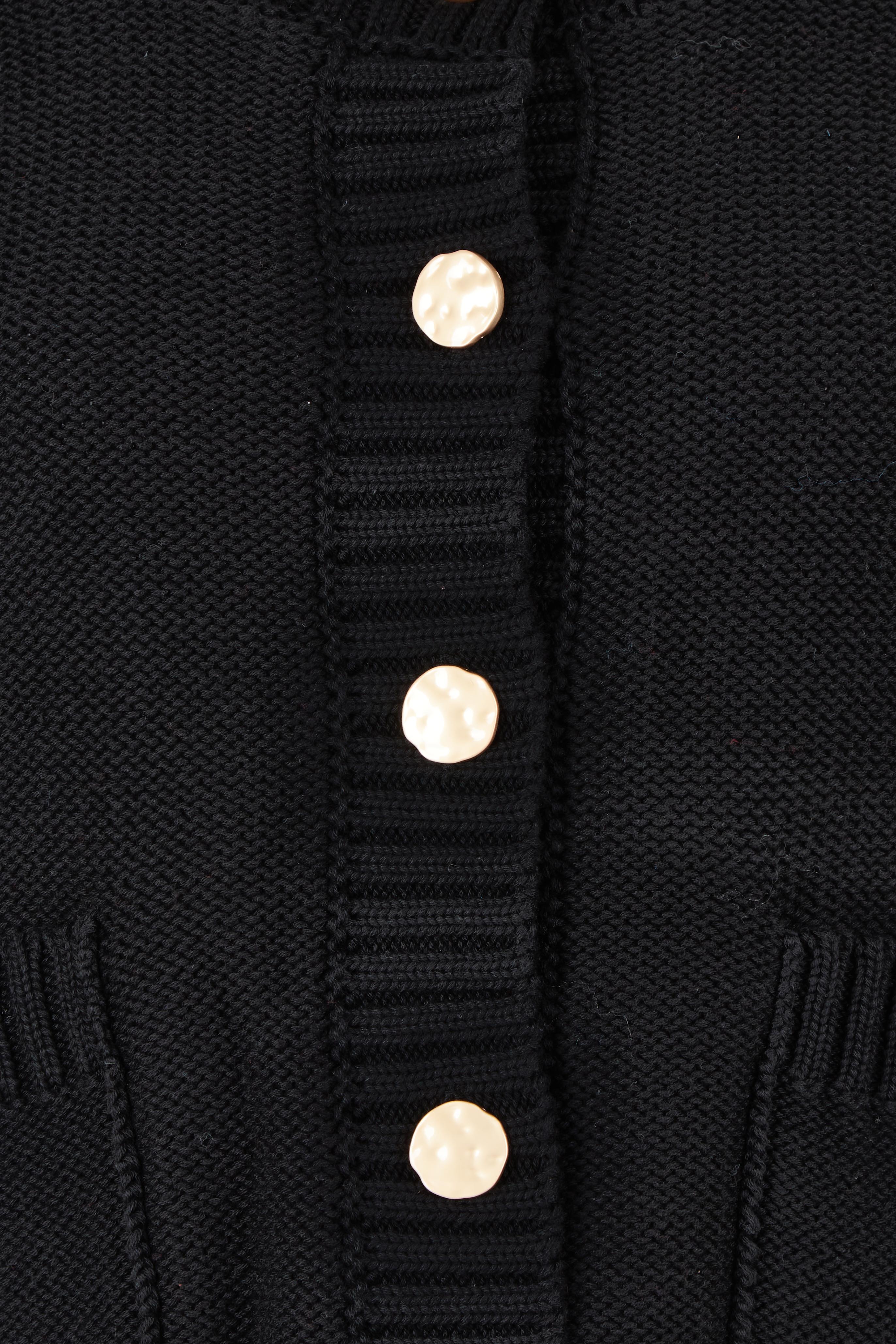 Product shot of the Cotton Cardigan in colour Black (Black), detail