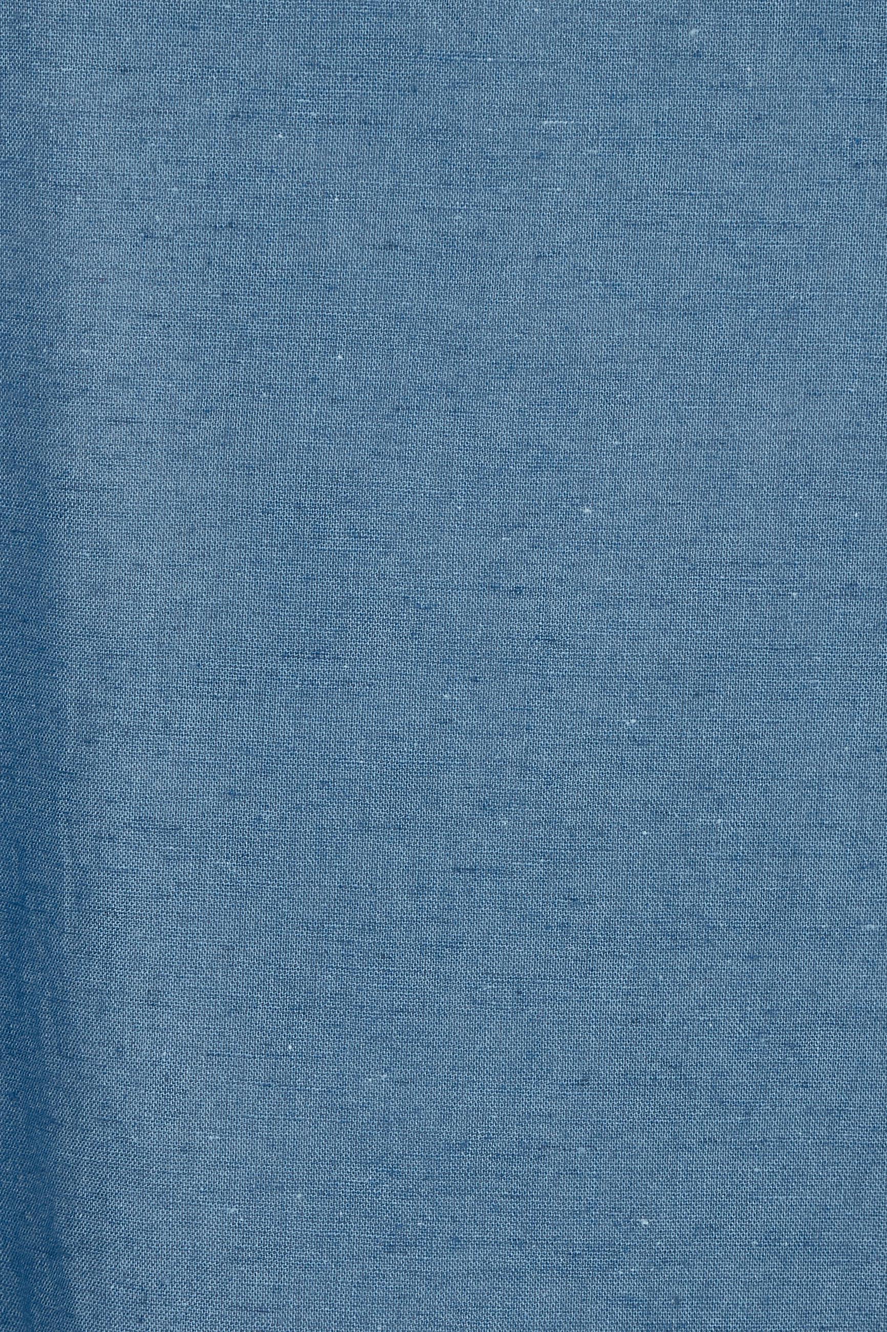 Product shot of the Puff Sleeve Midi Cotton Dress in colour Moroccan (Blue), detail