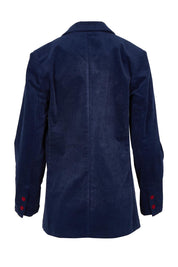 Product shot of the Corduroy Blazer in colour Dustyblue (Blue), from the back