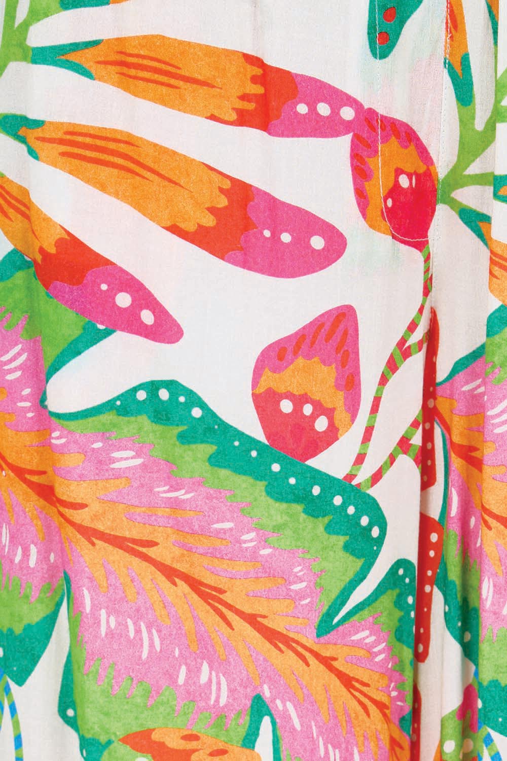 Product shot of the Wide Leg Pull On Pant – Fern in colour Fern, showing detail