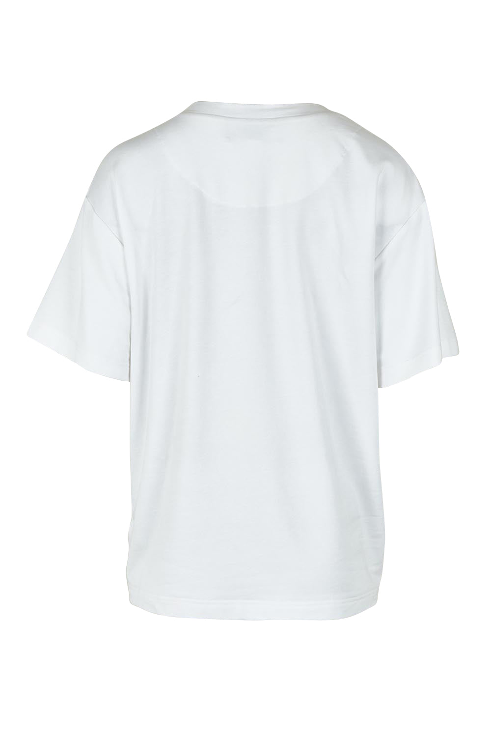 Product shot of the Printed Cotton Blend Tee in colour Lobster, from the back