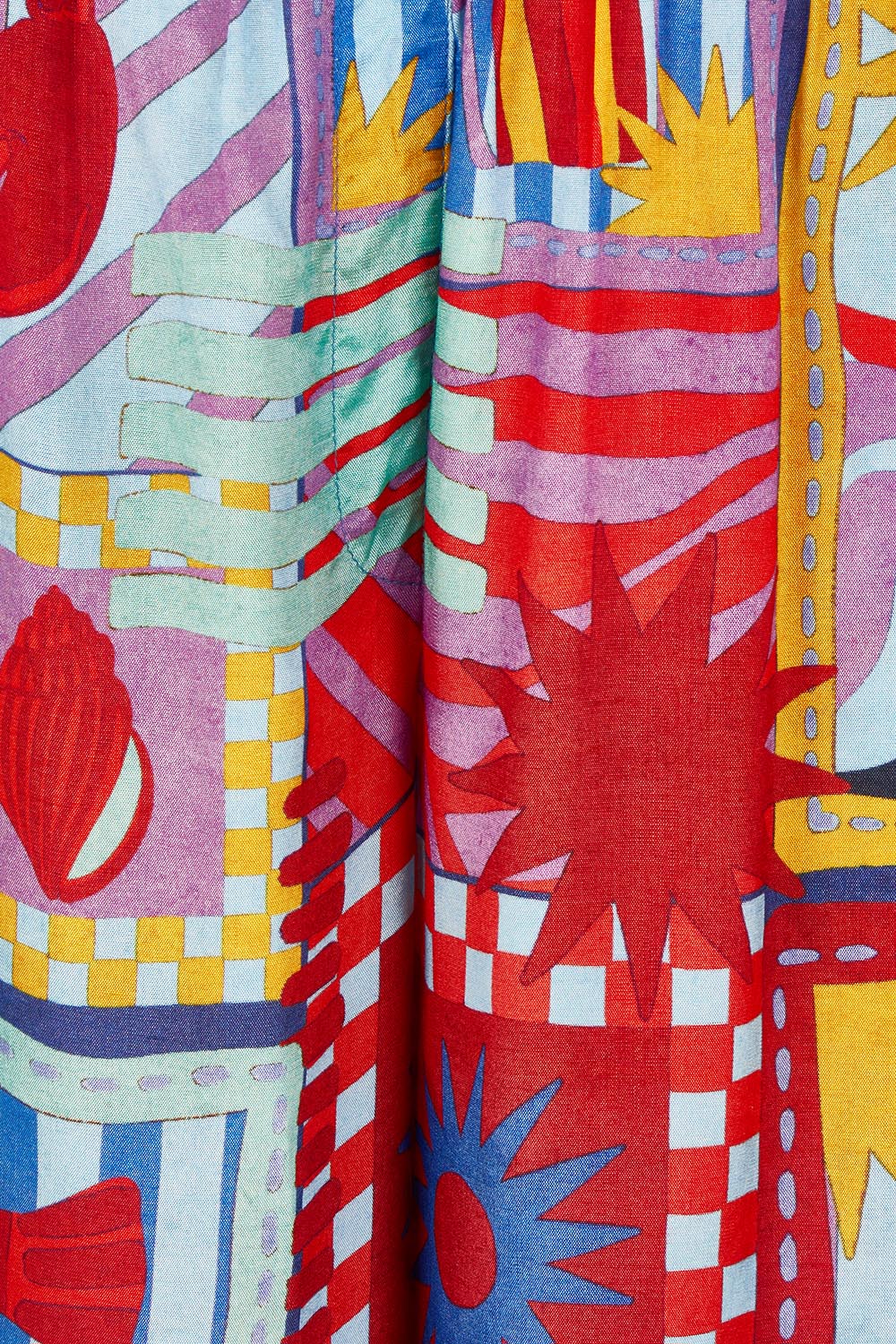 Product shot of the Straight Leg Pull On Pants in colour Lobster, detail