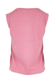 Product shot of the Knit Tank – Pink in colour Pink, from the back