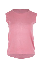 Product shot of the Knit Tank – Pink in colour Pink, from the front