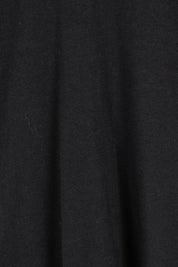 Product shot of the Cotton Jersey Puff Sleeve Dress in colour Black (Black), detail