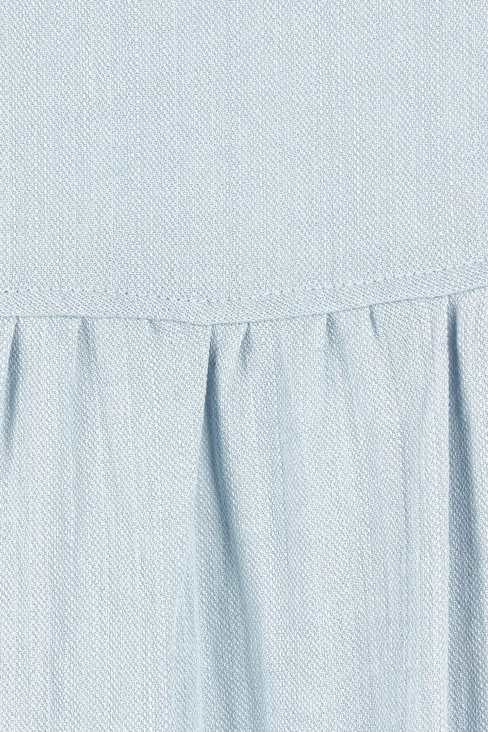 Product shot of the Viscose Linen Short Sleeve Dress in colour Dustyblue (Blue), detail