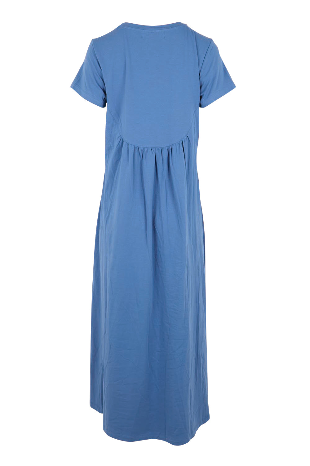 Product shot of the Heart Logo Dress – Bluegreen in colour Bluegreen, from the back