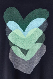 Product shot of the Heart Logo Cotton Dress in colour Deepnavy (Blue), detail