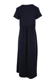 Product shot of the Heart Logo Dress – Inkpink in colour Inkpink, from the back