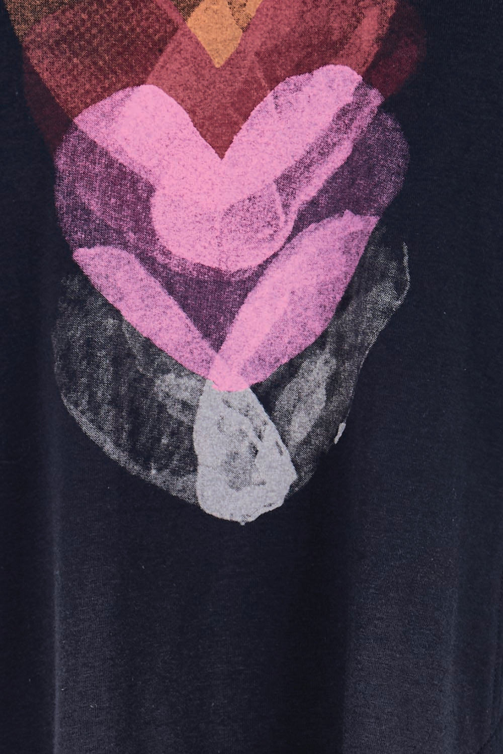 Product shot of the Heart Logo Dress – Inkpink in colour Inkpink, showing detail