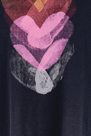 Product shot of the Heart Logo Dress – Inkpink in colour Inkpink, showing detail