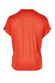 Product shot of the Cap Sleeve Tee in colour Tangerine, from the back