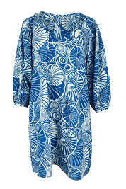 Product shot of the Cotton Sundress in colour Shell (Blue), from the front
