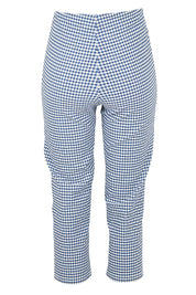 Product shot of the Check Cotton Pull On Pant in colour Blue (Blue), from the back