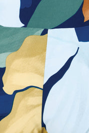 Product shot of the Printed Straight Leg Pull On Pant – Amberflora in colour Amberflora, showing detail