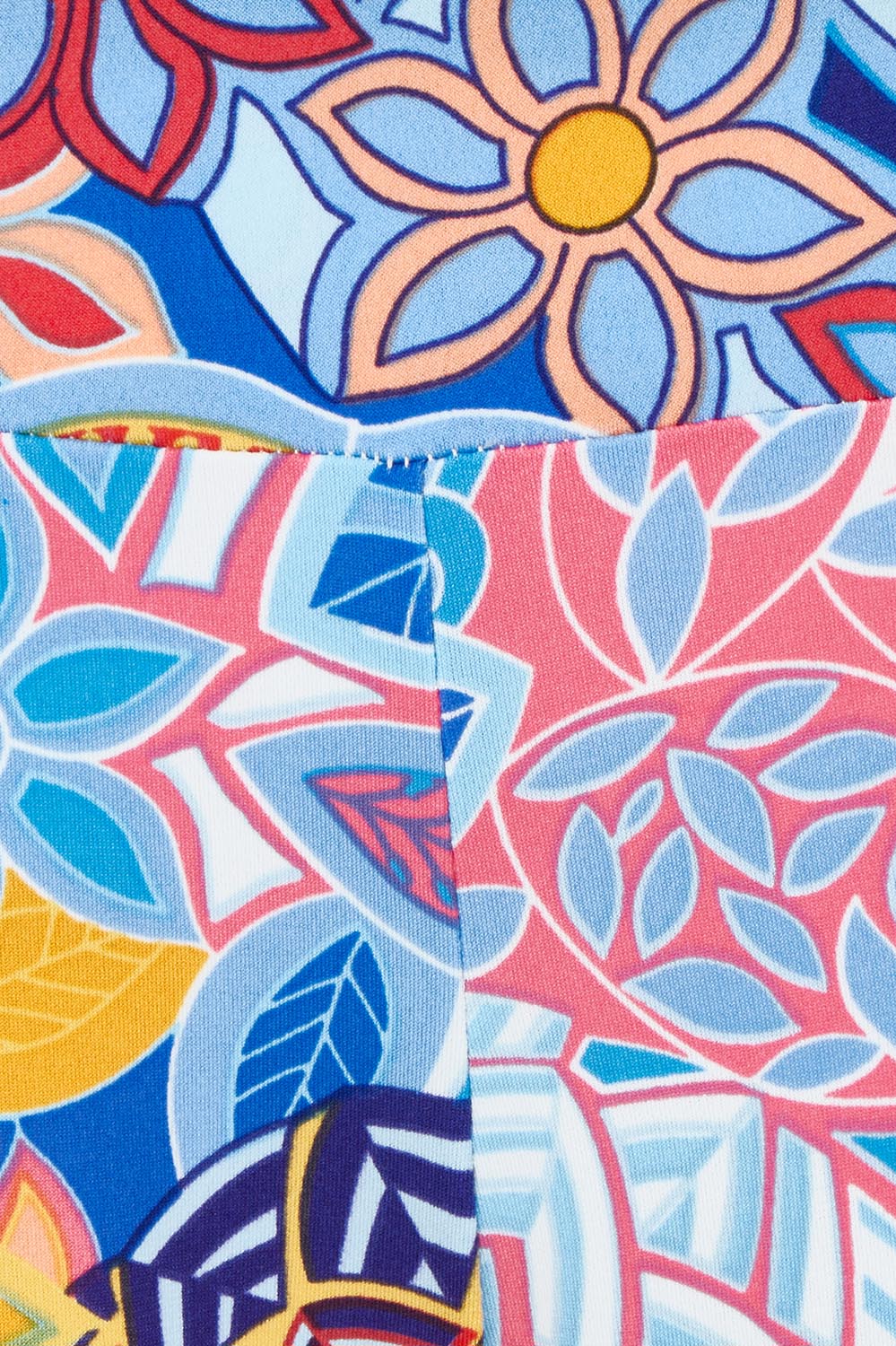 Product shot of the Printed Straight Leg Pull On Pant in colour Petalpop, detail