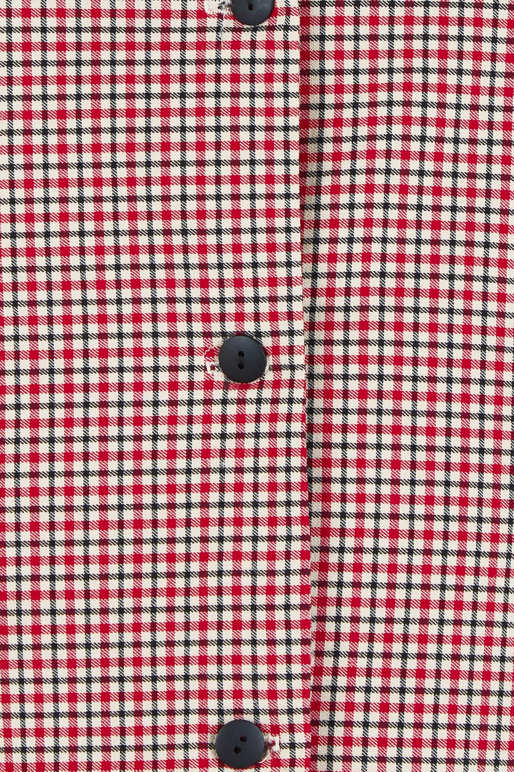 Product shot of the Stretch Check Vest in colour Redcheck (Red), detail
