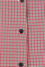 Product shot of the Stretch Check Vest in colour Redcheck (Red), detail